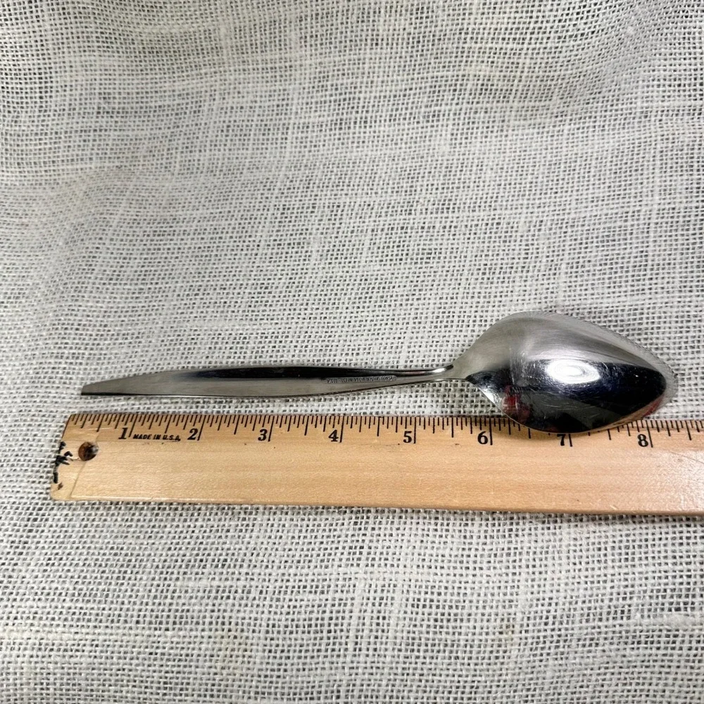 Ebbtide  Solid Stainless USA Serving Spoon Mid Century Modern Replacement 8.25in
